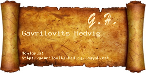 Gavrilovits Hedvig névjegykártya